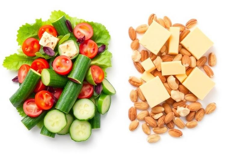 Сравнение низкокалорийных и высококалорийных продуктов