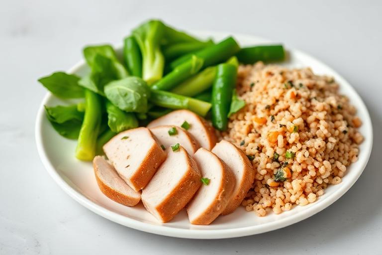 Куриная грудка с овощами и крупой
