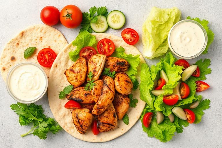 Ингредиенты шаурмы по отдельности